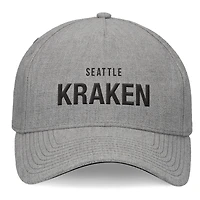 Men's Fanatics Heather Gray Seattle Kraken Elements A-Frame Leather Strapback Hat