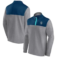Men's Fanatics Heather Gray Seattle Kraken Launch It Quarter-Zip Jacket