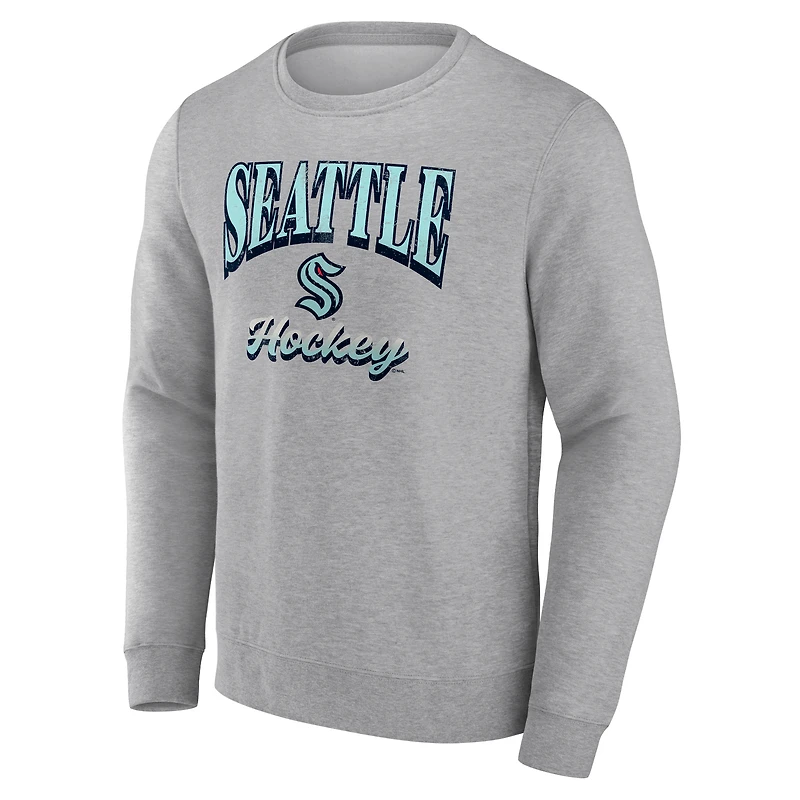 Sweat-shirt à capuche Seattle Kraken édition spéciale 2.0 gris chiné de marque Fanatics pour hommes