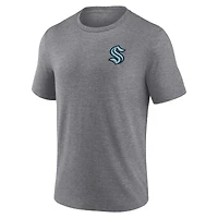 T-shirt tri-blend gris chiné pour homme Fanatics Seattle Kraken Winger