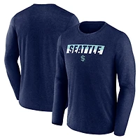 T-shirt à manches longues de transition Seattle Kraken pour homme Fanatics Heather Navy