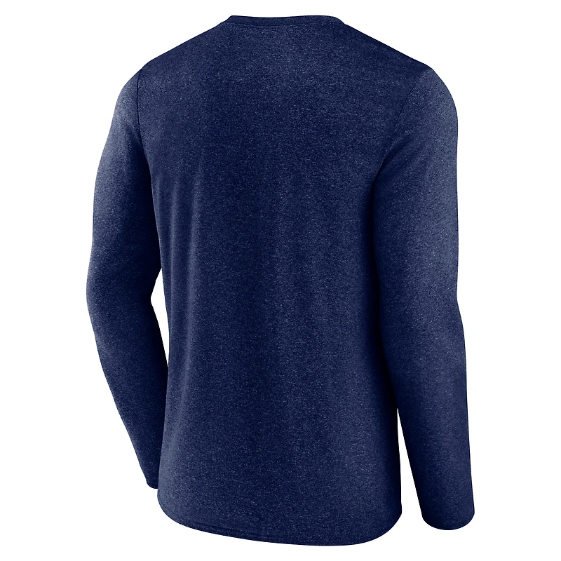 T-shirt à manches longues de transition Seattle Kraken pour homme Fanatics Heather Navy