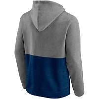 Men's Fanatics Heathered Gray/Deep Sea Blue Seattle Kraken Block Party Classic Arch Signature Pullover Hoodie