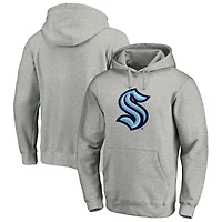 Sweat à capuche avec logo principal Seattle Kraken Big & Tall pour hommes, gris chiné, Fanatics