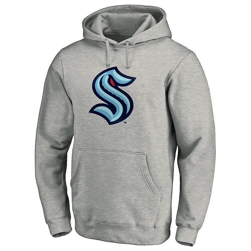 Sweat à capuche avec logo principal Seattle Kraken Big & Tall pour hommes, gris chiné, Fanatics