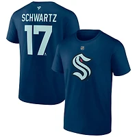 Men's Fanatics Jaden Schwartz Deep Sea Blue Seattle Kraken Special Edition 2.0 Name & Number T-Shirt