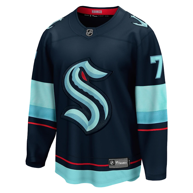 Fanatics Jordan Eberle pour hommes, maillot de joueur échappé à domicile Seattle Kraken, bleu marine