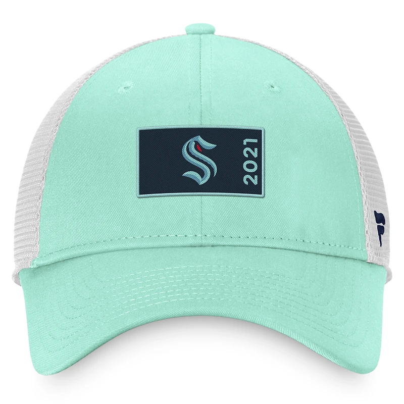 Men's Fanatics Light Blue/White Seattle Kraken Authentic Pro Rink Trucker Snapback Hat