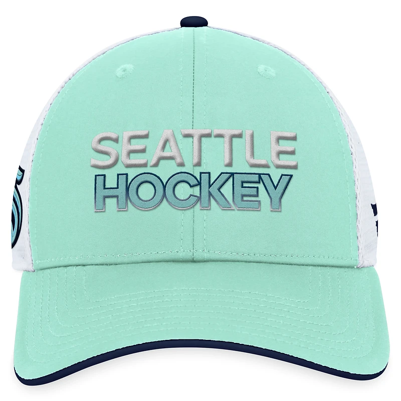 Men's Fanatics  Light Blue Seattle Kraken Authentic Pro Trucker Adjustable Hat