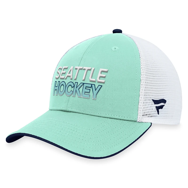 Men's Fanatics  Light Blue Seattle Kraken Authentic Pro Trucker Adjustable Hat