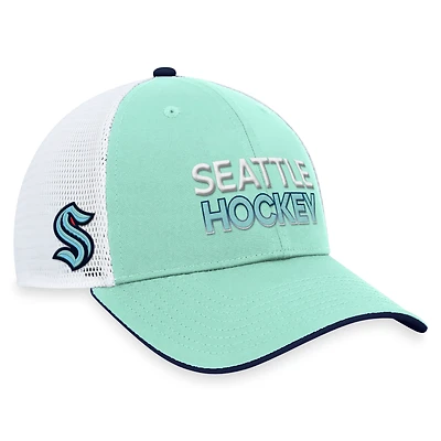 Men's Fanatics Light Blue Seattle Kraken Authentic Pro Trucker Adjustable Hat