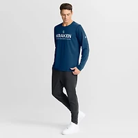 T-shirt à manches longues Fanatics Navy Seattle Kraken Authentic Pro Rink Tech pour homme