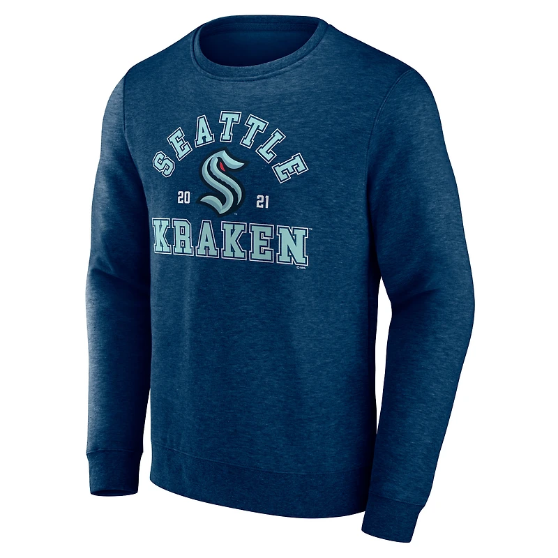 Sweat-shirt à enfiler Fanatics Navy Seattle Kraken Classic Arch pour hommes