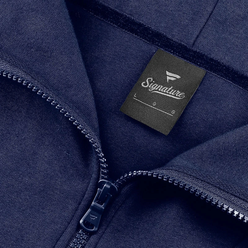 Men's Fanatics  Navy Seattle Kraken Elements Tonal Primary Tri-Blend Full-Zip Hoodie