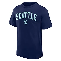 T-shirt Pima surélevé Seattle Kraken bleu marine Fanatics pour homme