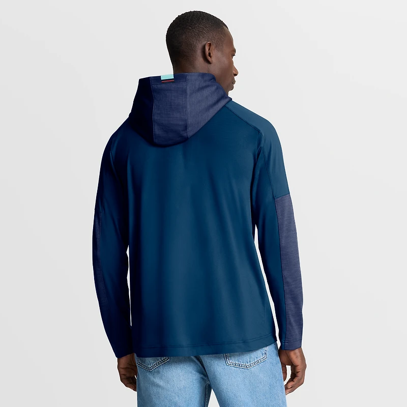 Men's Fanatics Navy Seattle Kraken Penalty Shot Long Sleeve Hooded T-Shirt