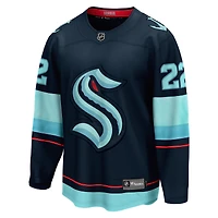 Fanatics pour hommes Oliver Bjorkstrand Deep Sea Blue Seattle Kraken Home Breakaway Player Maillot
