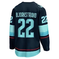 Fanatics pour hommes Oliver Bjorkstrand Deep Sea Blue Seattle Kraken Home Breakaway Player Maillot