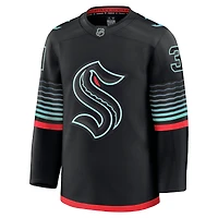 Maillot de joueur alternatif premium noir Philipp Grubauer des Seattle Kraken pour hommes Fanatics