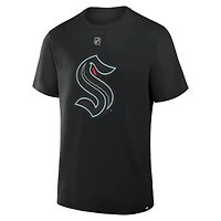 T-shirt Fanatics Philipp Grubauer pour homme, noir, Seattle Kraken, authentique, avec nom et numéro Stack