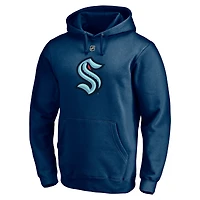 Fanatics pour hommes Philipp Grubauer Deep Sea Blue Seattle Kraken Authentique Stack Player Nom et numéro Pull à capuche ajusté