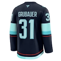 Men's Fanatics Philipp Grubauer Deep Sea Blue Seattle Kraken Home Premium Jersey