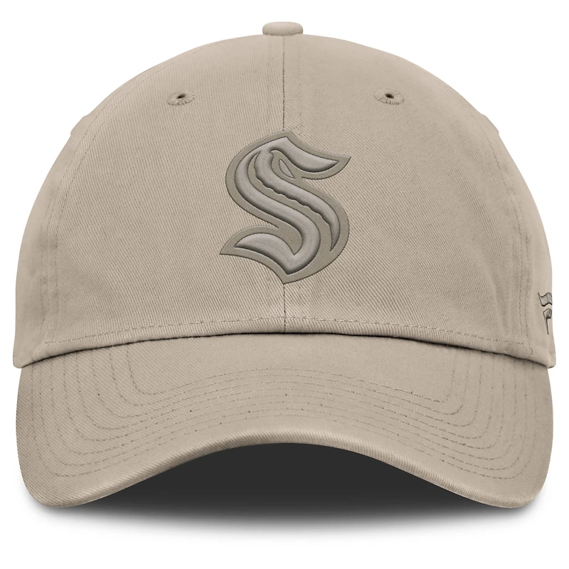 Men's Fanatics Tan Seattle Kraken Authentic Pro Road Adjustable Hat