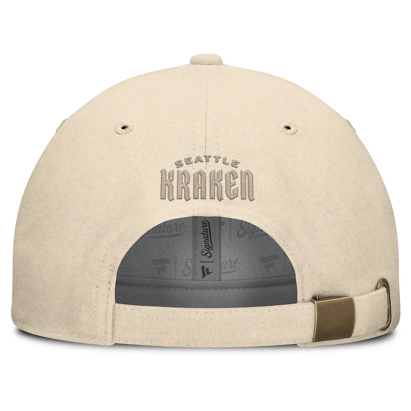 Men's Fanatics Tan Seattle Kraken Front Office Canvas Adjustable Hat