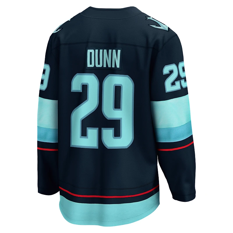 Maillot de joueur échappé à domicile Fanatics Vince Dunn Deep Sea bleu Seattle Kraken pour hommes