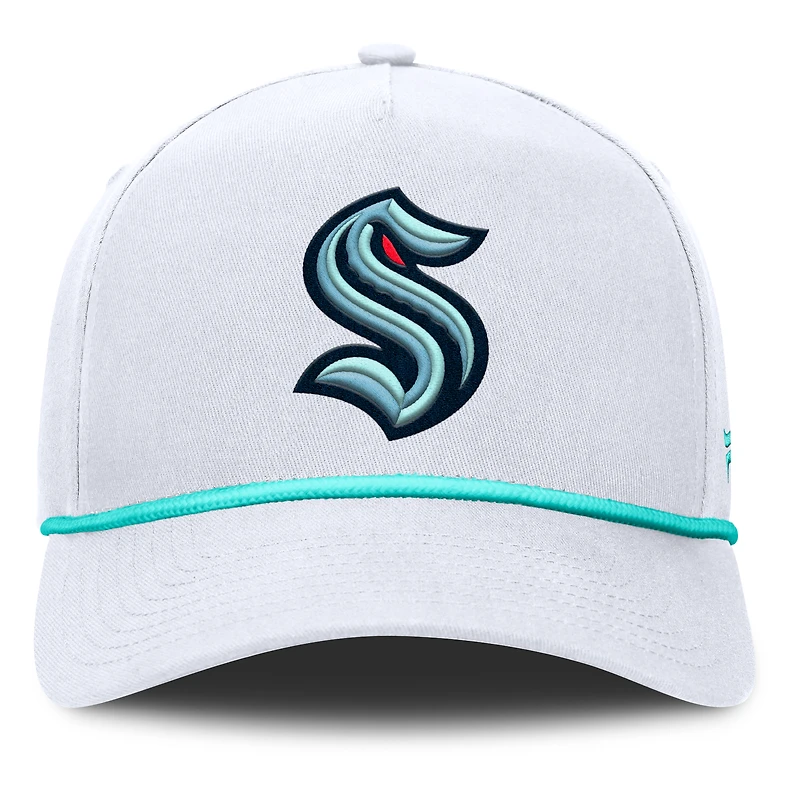 Men's Fanatics White Seattle Kraken Rope A-Frame Adjustable Hat