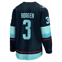 Fanatics pour hommes Will Borgen Deep Sea Blue Seattle Kraken Home Breakaway Player Maillot