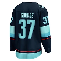 Fanatics pour hommes Yanni Gourde Deep Sea Blue Seattle Kraken Home Breakaway Player Maillot