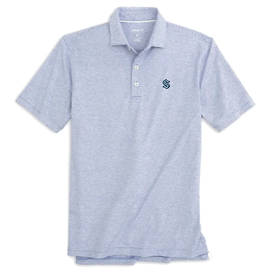 Men's johnnie-O Blue Seattle Kraken Lyndon Striped Jersey Polo