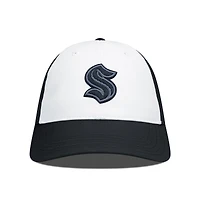 Men's Levelwear Black/White Seattle Kraken Endure Nightfall Blackout Patch Unstructured Flex Hat