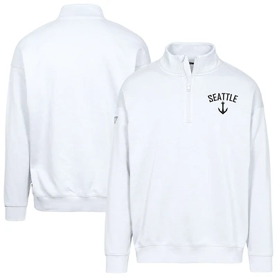 Men's Levelwear  White Seattle Kraken Murray City Capsule Quarter-Zip Sweatshirt