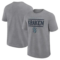 Men's Logo Athletic Heather Gray Seattle Kraken Top Notch T-Shirt