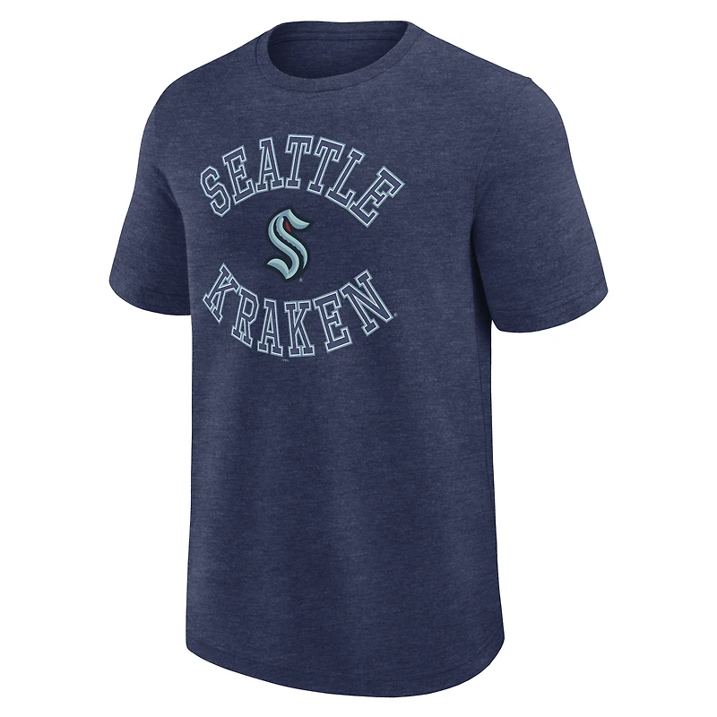 T-shirt Seattle Kraken Success pour homme, bleu marine chiné, logo Athletic