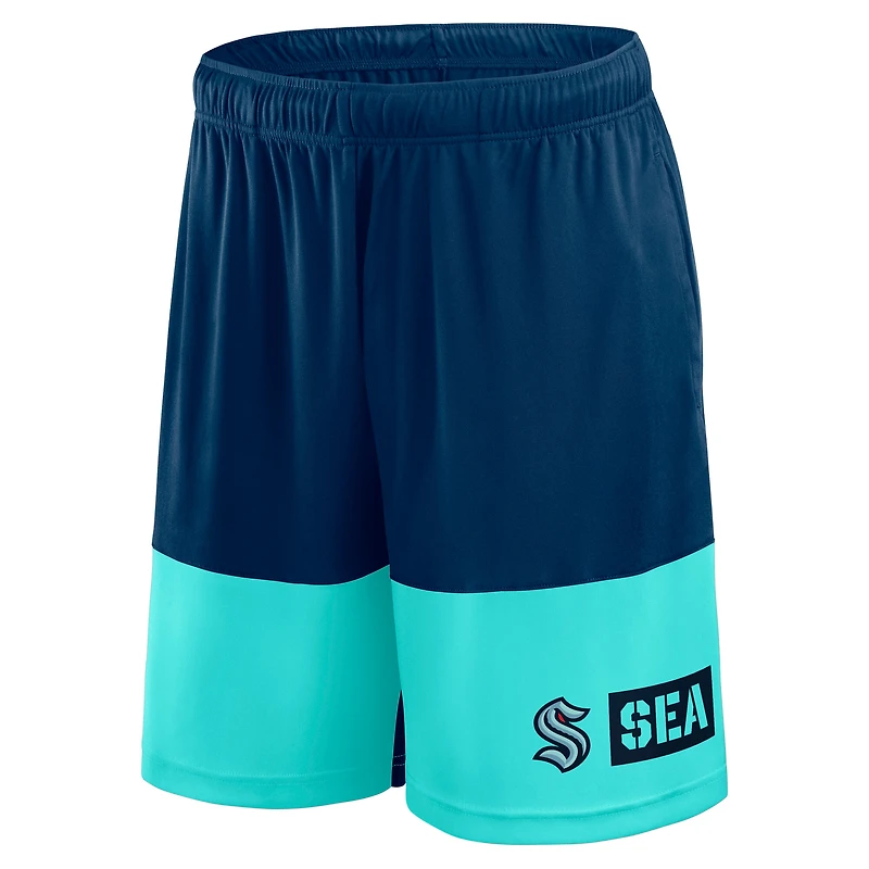 Short Seattle Kraken bleu marine avec logo pour homme