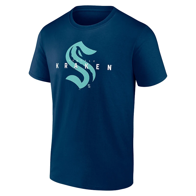T-shirt coordonné Seattle Kraken bleu marine avec logo pour homme