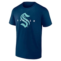 T-shirt coordonné Seattle Kraken bleu marine avec logo pour homme