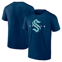 T-shirt coordonné Seattle Kraken bleu marine avec logo pour homme