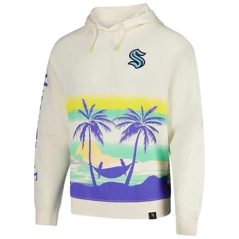 Men's Margaritaville Cream Seattle Kraken Island Dream Peached Pullover Hoodie