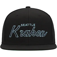 Casquette Snapback Seattle Kraken Core Team Script 2.0 noire Mitchell & Ness pour hommes