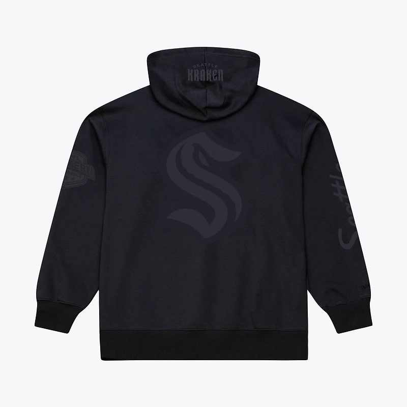 Men's Mitchell & Ness Black Seattle Kraken Phantom Fleece Hoodie