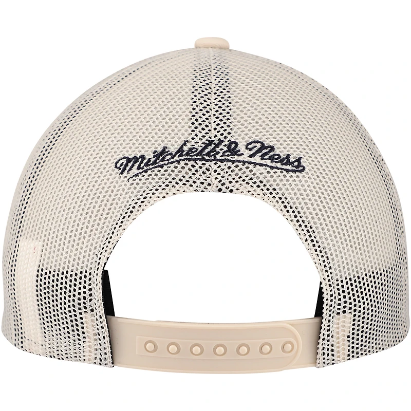 Men's Mitchell & Ness Cream Seattle Kraken Foam Front Trucker Adjustable Hat