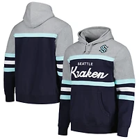 Sweat à capuche Mitchell & Ness Deep Sea bleu/gris Seattle Kraken Head Coach pour hommes
