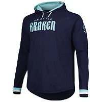 Sweat à capuche raglan légendaire Seattle Kraken Big & Tall pour hommes, bleu profond, Mitchell Ness