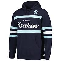 Men's Mitchell & Ness Deep Sea Blue Seattle Kraken Head Coach Pullover Hoodie