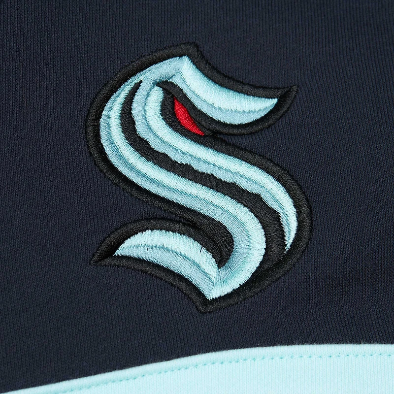 Men's Mitchell & Ness Deep Sea Blue Seattle Kraken Head Coach Pullover Hoodie