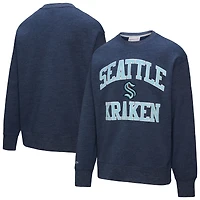 Men's Mitchell & Ness Deep Sea Blue Seattle Kraken Playoff Win Fleece Pullover Sweatshirt
